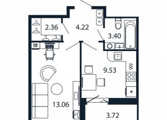 Продаю 1-комнатную квартиру, 34.4 м2, городской посёлок Новоселье