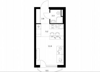 Продается квартира студия, 22.4 м2, Москва, жилой комплекс Мичуринский Парк, 4.2