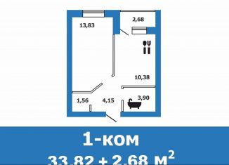 1-ком. квартира на продажу, 33.8 м2, Волгоградская область, переулок Попова