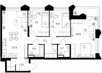 Продается 3-комнатная квартира, 82.2 м2, Москва, метро Мичуринский проспект