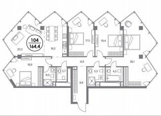 4-комнатная квартира на продажу, 164.4 м2, Москва, Шлюзовая набережная, 2/1с1, район Замоскворечье