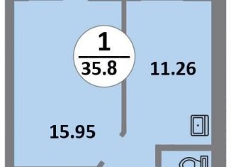 Продажа 1-ком. квартиры, 35.8 м2, Красноярск, Соколовская улица, 52, ЖК Снегири