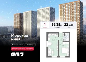 1-ком. квартира на продажу, 36.4 м2, Санкт-Петербург, метро Автово