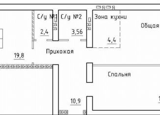 Продаю двухкомнатную квартиру, 77.5 м2, посёлок Элитный, улица Фламинго, 14