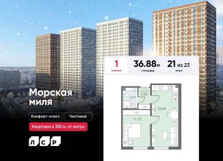 Продаю однокомнатную квартиру, 36.9 м2, Санкт-Петербург, метро Автово