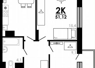 Продажа 2-ком. квартиры, 51.1 м2, Нижегородская область