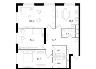 Продажа 3-комнатной квартиры, 98.1 м2, Москва, Щукинская улица, 3