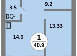 Продажа однокомнатной квартиры, 40.9 м2, Красноярск, Соколовская улица, 52, ЖК Снегири