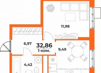 Продается однокомнатная квартира, 32.9 м2, Хабаровск