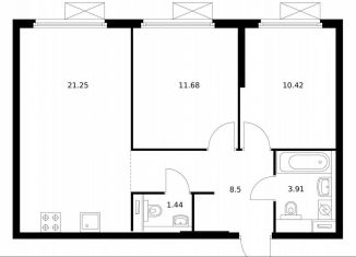 2-ком. квартира на продажу, 56 м2, Москва