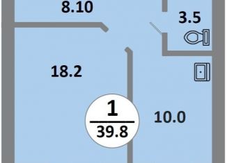 Продажа 1-комнатной квартиры, 40.9 м2, Красноярск, Соколовская улица, 52, ЖК Снегири