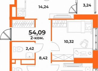 Продается 2-ком. квартира, 54.1 м2, Хабаровск