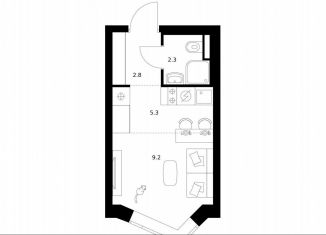 Продаю квартиру студию, 19.6 м2, Москва, жилой комплекс Мичуринский Парк, 4.3