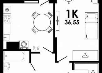 Продается 1-ком. квартира, 36.6 м2, Нижний Новгород, метро Парк Культуры