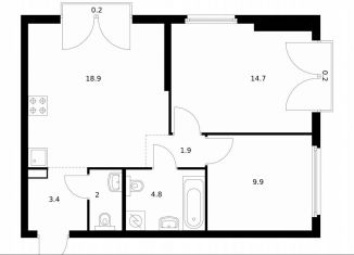 Продажа двухкомнатной квартиры, 56 м2, Москва, жилой комплекс Барклая 6, к7