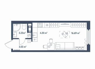 Продается квартира студия, 27.5 м2, Санкт-Петербург, муниципальный округ Московская Застава