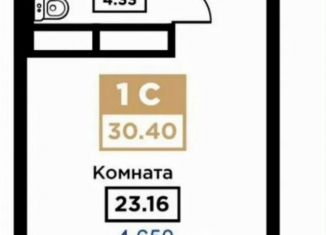 Продаю квартиру студию, 30.4 м2, Краснодар, Школьная улица, 1, Школьный микрорайон