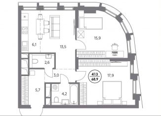 Продается двухкомнатная квартира, 68.9 м2, Москва, метро Электрозаводская, улица Фридриха Энгельса, 58с3