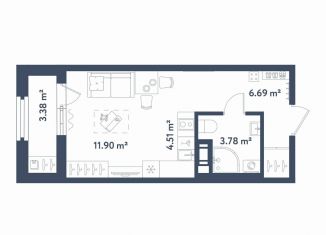 Продам квартиру студию, 28.6 м2, Санкт-Петербург, метро Электросила