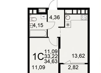 Продается 1-комнатная квартира, 34.6 м2, Рязань, Московский район, Лагерная улица