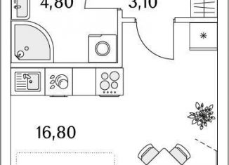 Продается квартира студия, 29.6 м2, Санкт-Петербург, Планерная улица, 99, метро Комендантский проспект