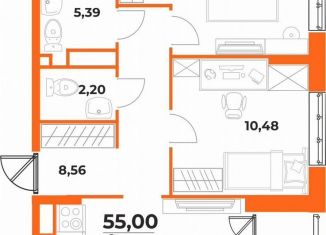 Продаю двухкомнатную квартиру, 55 м2, Хабаровский край