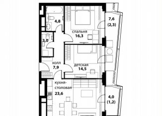 Продажа 2-комнатной квартиры, 73.8 м2, Москва, район Раменки