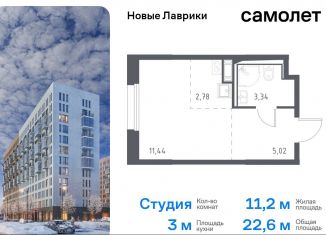 Продаю квартиру студию, 22.6 м2, Мурино, жилой комплекс Новые Лаврики, 1.1